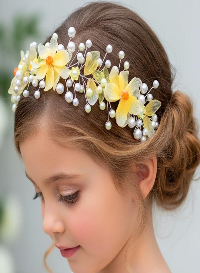 كامبسيس طوق رأس من الكريستال الأصفر من كامبسيس، إكسسوارات شعر مثالية للفتيات في أول مناولة أولى. - Image 3