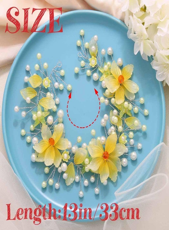 كامبسيس طوق رأس من الكريستال الأصفر من كامبسيس، إكسسوارات شعر مثالية للفتيات في أول مناولة أولى. - Image 4