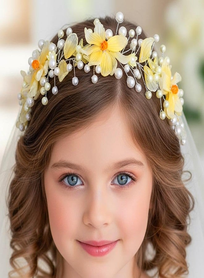 كامبسيس طوق رأس من الكريستال الأصفر من كامبسيس، إكسسوارات شعر مثالية للفتيات في أول مناولة أولى. - Image 1