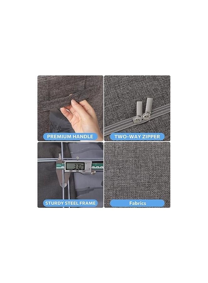 Large Capacity Clothes Storage Organizer Stackable Storage Bags with Foldable Metal Frame,Zipper,Handles And Transparent Window - Image 3