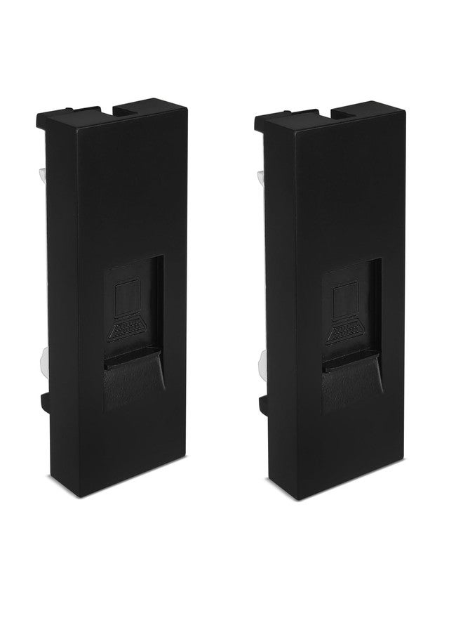 MX RJ45 Cat6/Cat6a 1-Module Network Port with Safety Shutter | 22.5×45mm Modular LAN Socket with Blank Plate for Wall & Furniture Mounting | Pack of 2 - Image 1