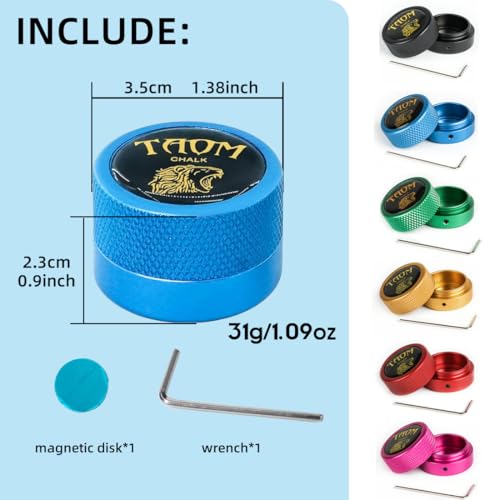 YEUEK TAOM Pool Chalk Holder Round Shaped Practical Tool Billiards Accessories Magnetic Mini Chalk Tip Case Container Round Box Billiards - Image 2