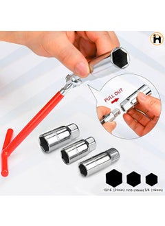 Homdum Homdum Universal Spark Plug Socket Wrench Spark Plug Removal Tool THandle 360 Spark Plug Socket 161821MM  - Image 3