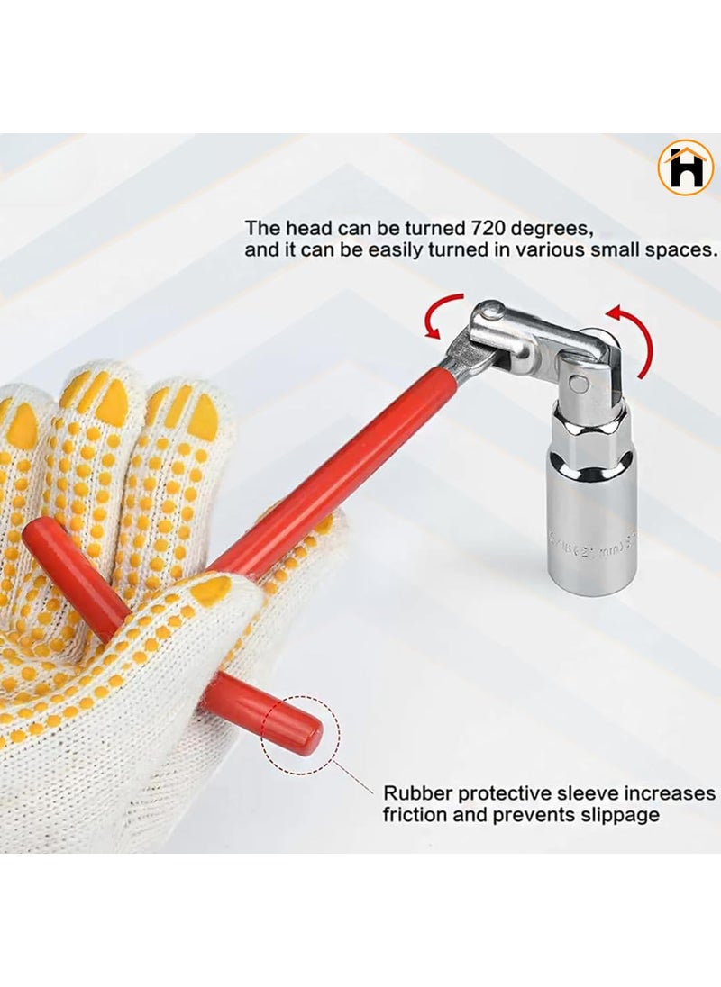 Homdum - Homdum Universal Spark Plug Socket Wrench Spark Plug Removal Tool THandle 360 Spark Plug Socket 161821MM - Image 1