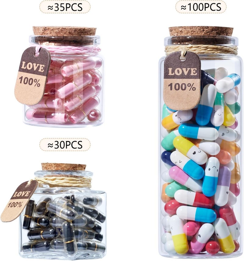 Tintnut Valentines Present for Boyfriend/Girlfriend - Capsule Letters 30pcs Message Love Letter Love Letters Message Pills Gift Half Black Color Cute Secret Letter Pill Birthday Gift for Mom/Couples - Image 4