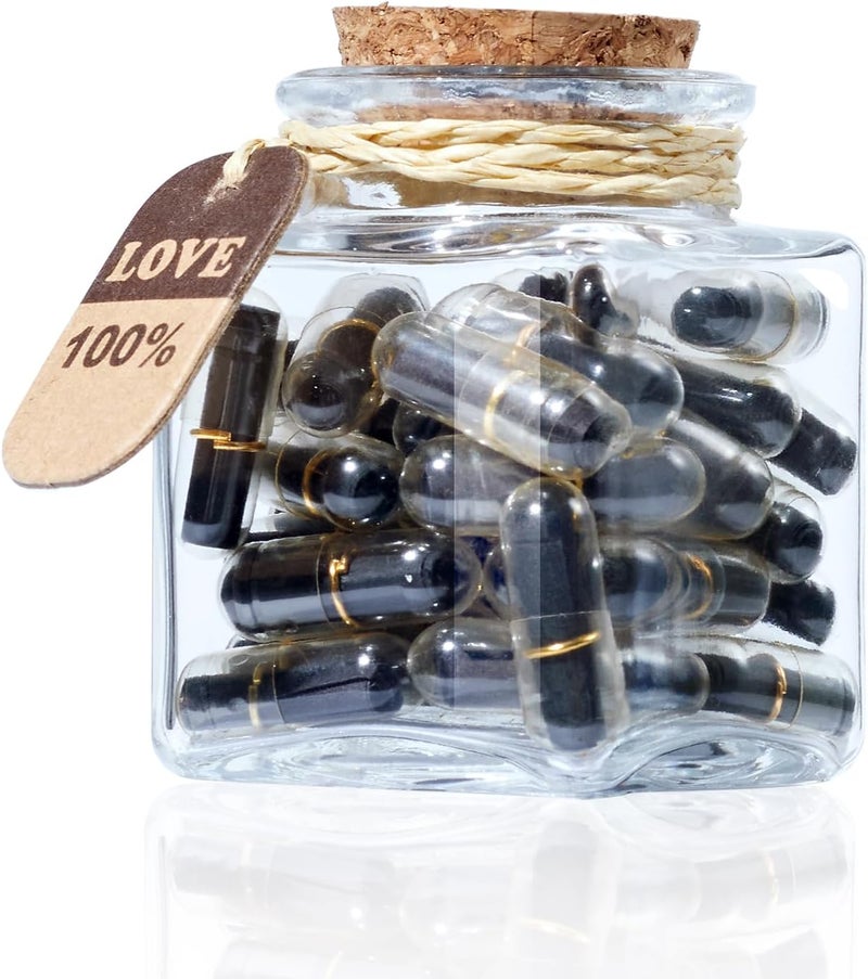 Tintnut Valentines Present for Boyfriend/Girlfriend - Capsule Letters 30pcs Message Love Letter Love Letters Message Pills Gift Half Black Color Cute Secret Letter Pill Birthday Gift for Mom/Couples - Image 1