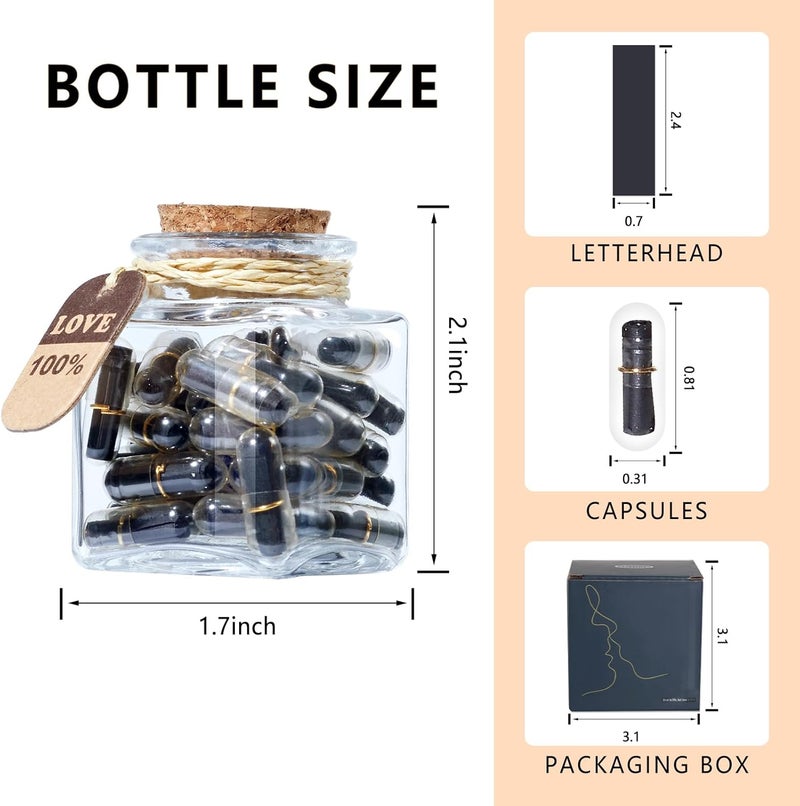 Tintnut Valentines Present for Boyfriend/Girlfriend - Capsule Letters 30pcs Message Love Letter Love Letters Message Pills Gift Half Black Color Cute Secret Letter Pill Birthday Gift for Mom/Couples - Image 2