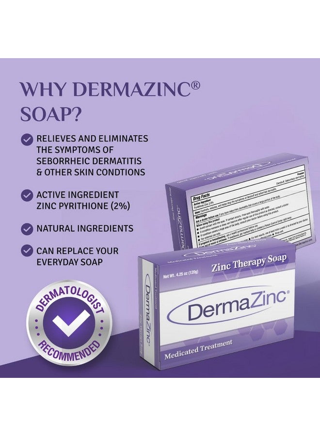 dermazinc DermaZinc Zinc Therapy Soap 4.25 Ounce (120 gram) Bar - 3 Pack - Image 5