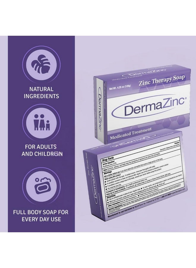 dermazinc DermaZinc Zinc Therapy Soap 4.25 Ounce (120 gram) Bar - 3 Pack - Image 4