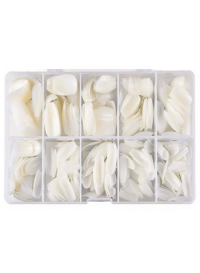 Beuniar Acrylic Nails Tips Short Coffin 500PCS Ballerina Artificial False Nail Tip Full Cover 10 Sizes with Box for Art Salons & Home DIY (Natural) - Image 1