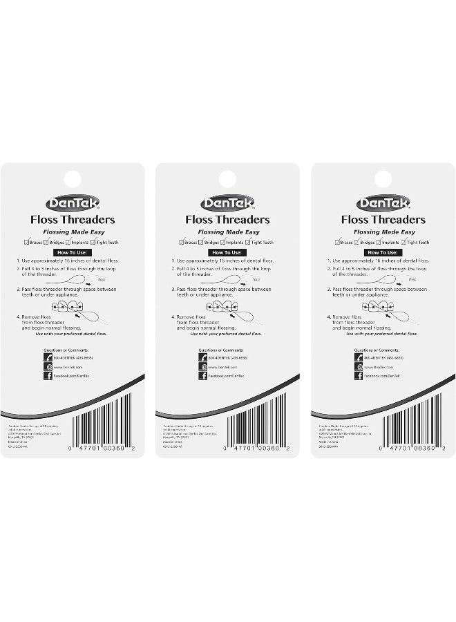 DenTek Floss Threaders | 50-Count per pack | 3-Pack - Image 2