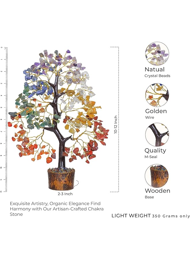 Seven Chakra Crystal Tree Lucky Crystal Tree Gemstone Chakra Tree Chakra Stone Tree Gemstone Tree Spiritual Crystal Tree Of Life Crystal Decoration For Desk Money Tree Home Gifts - Image 5