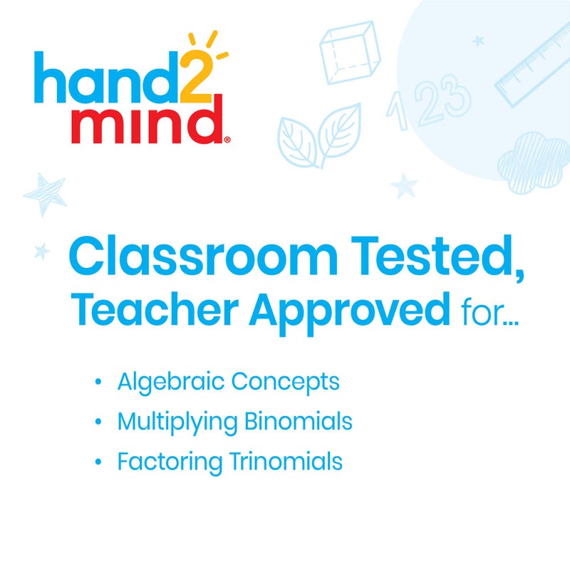 hand2mind hand2mind Foam Algebra Tiles Class Set, Algebra Manipulatives, Algebra Tiles X and Y, Linear Algebra, Algebra Tools, Tiles Learning, Algebraic Tiles, Algebra Classroom (Set of 30)  - Image 3