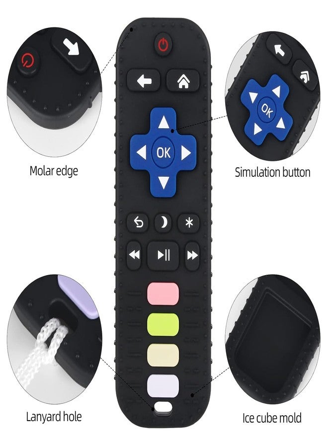 Styllent Baby Teething Toy & Pacifier Clip Set - Black Silicone Remote Teether for 3-24 Months, 100% Food Grade, BPA Free, with Durable Adjustable Pacifier Holder for Stroller, Car Seat & High Chair - Image 4