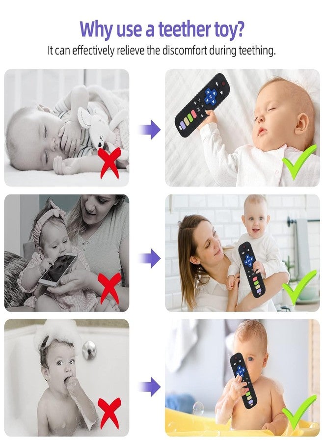 Styllent Baby Teething Toy & Pacifier Clip Set - Black Silicone Remote Teether for 3-24 Months, 100% Food Grade, BPA Free, with Durable Adjustable Pacifier Holder for Stroller, Car Seat & High Chair - Image 5