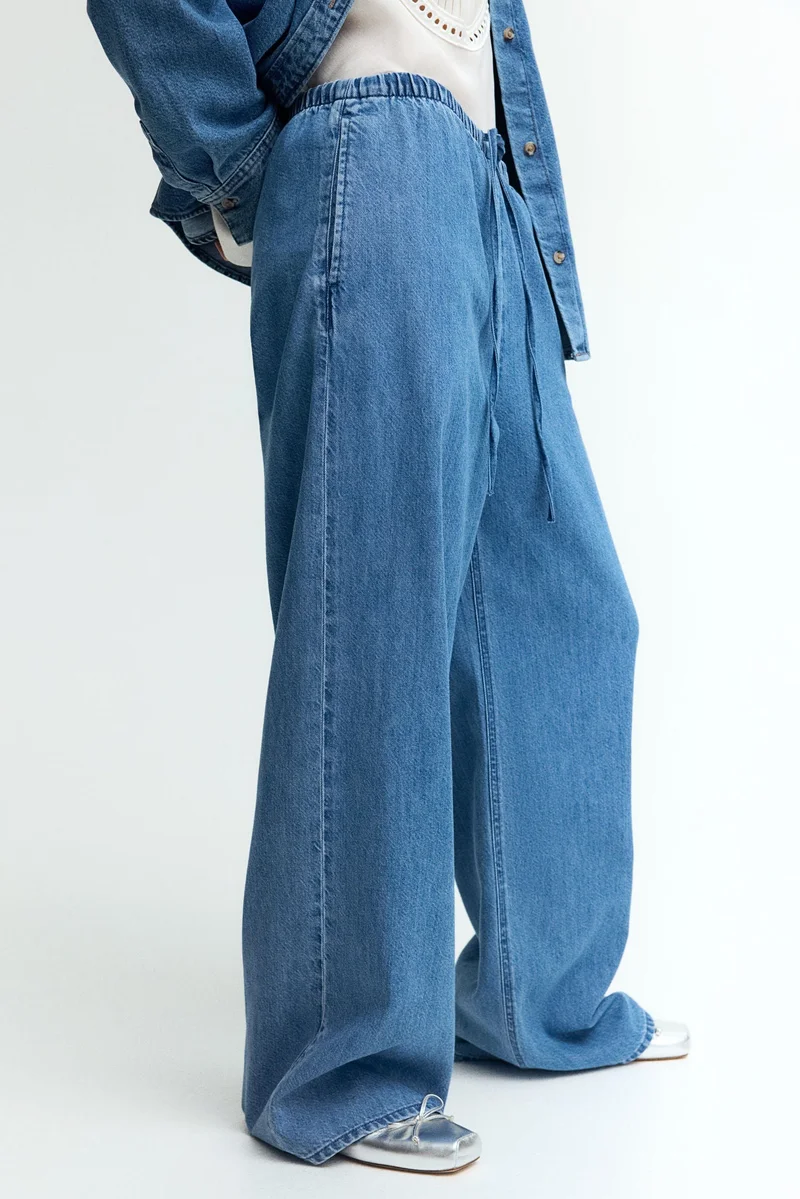 H&M Feather Soft Denim drawstring trousers