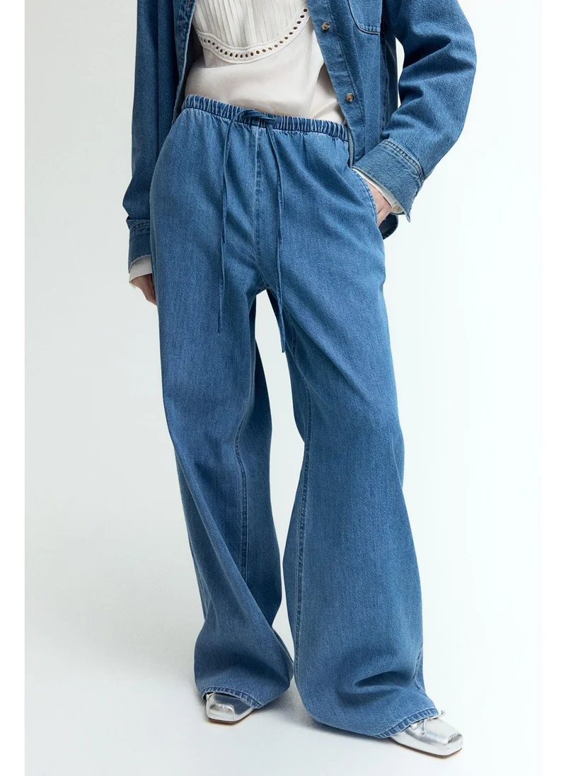 H&M Feather Soft Denim drawstring trousers