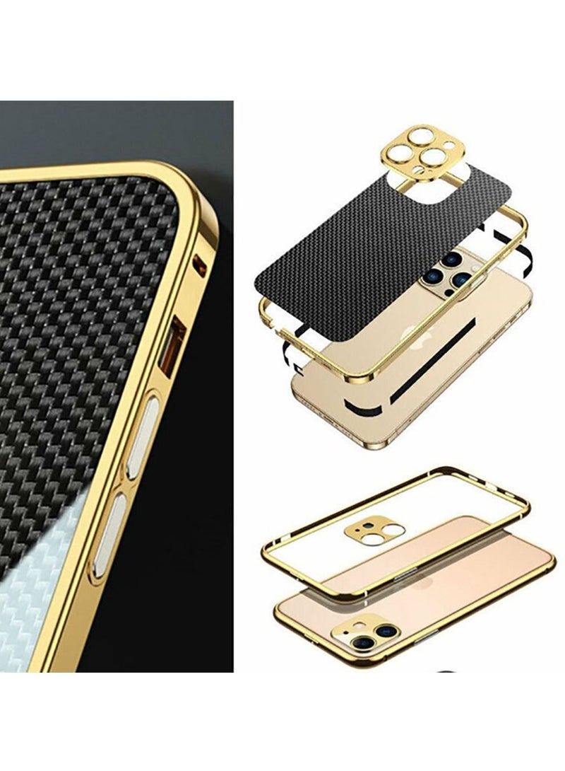 Color Fans حافظة هاتف لهاتف iPhone 13 Pro مقاس 6.1 بوصة، غطاء حماية ذهبي - Image 2