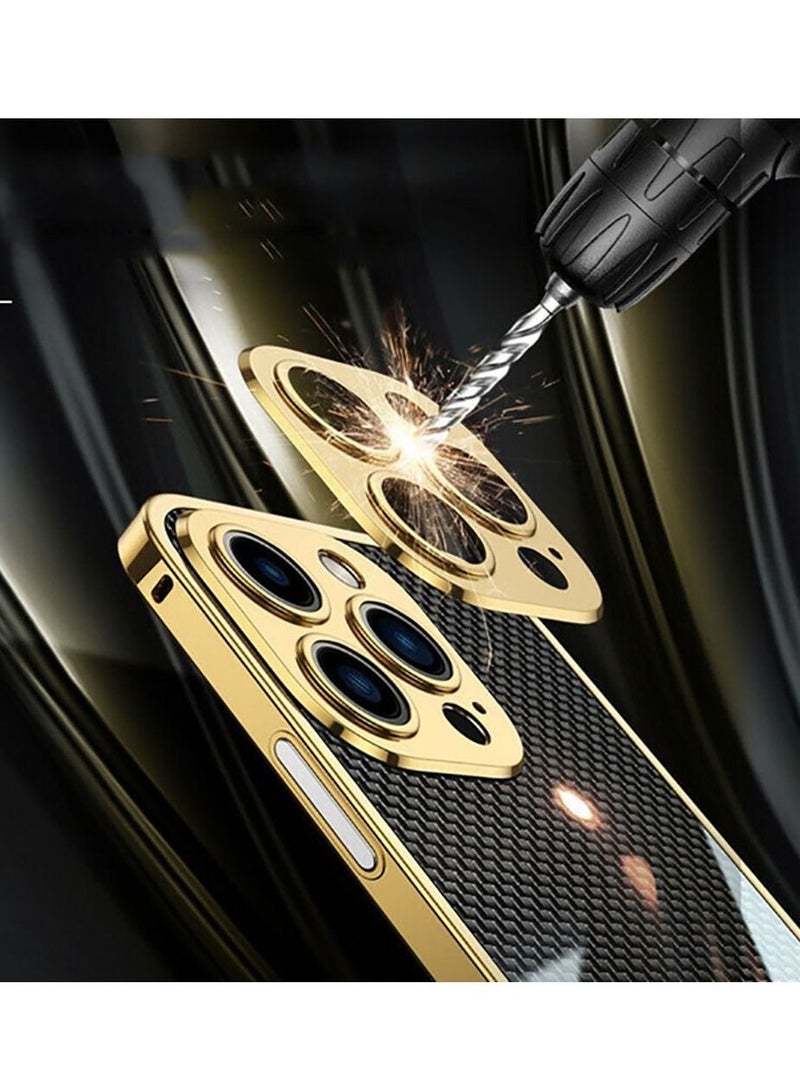 Color Fans حافظة هاتف لهاتف iPhone 13 Pro مقاس 6.1 بوصة، غطاء حماية ذهبي - Image 5