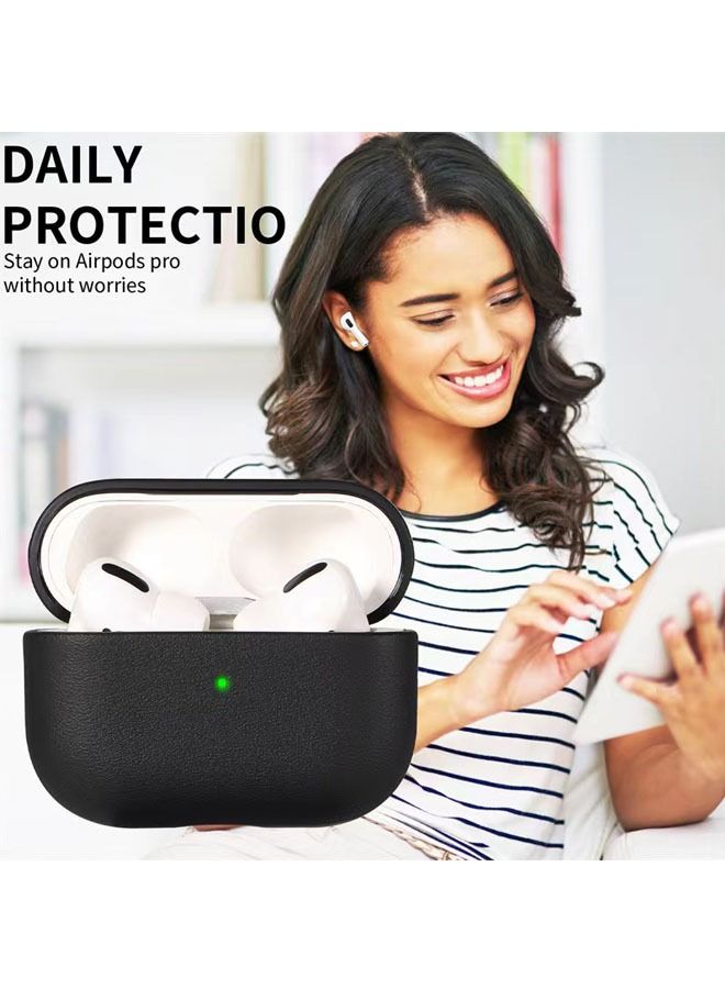 كابتن تيك AirPods Pro 2  with Leather Silicone Case Front LED Light  Visible Compatible with AirPods Pro 2nd Generation Green - Image 2