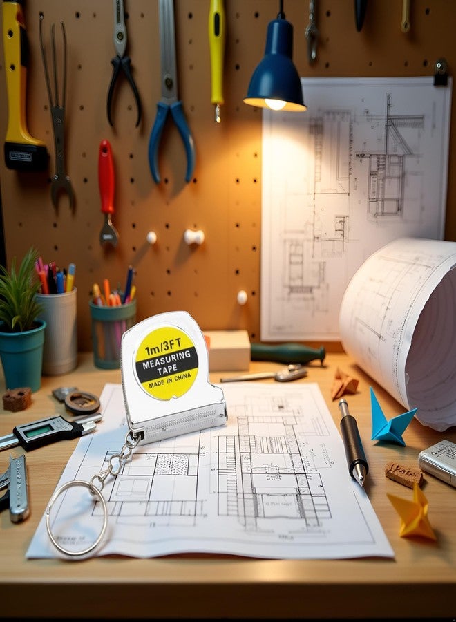 Galepromot Tape Measure 3Foot Steel Retractable Tapes Measures with Twin Scale Easy to Read Tape Measures Steel Tape Measure 1M Retractable Tape Measure Measuring and Layout Tools - Image 3
