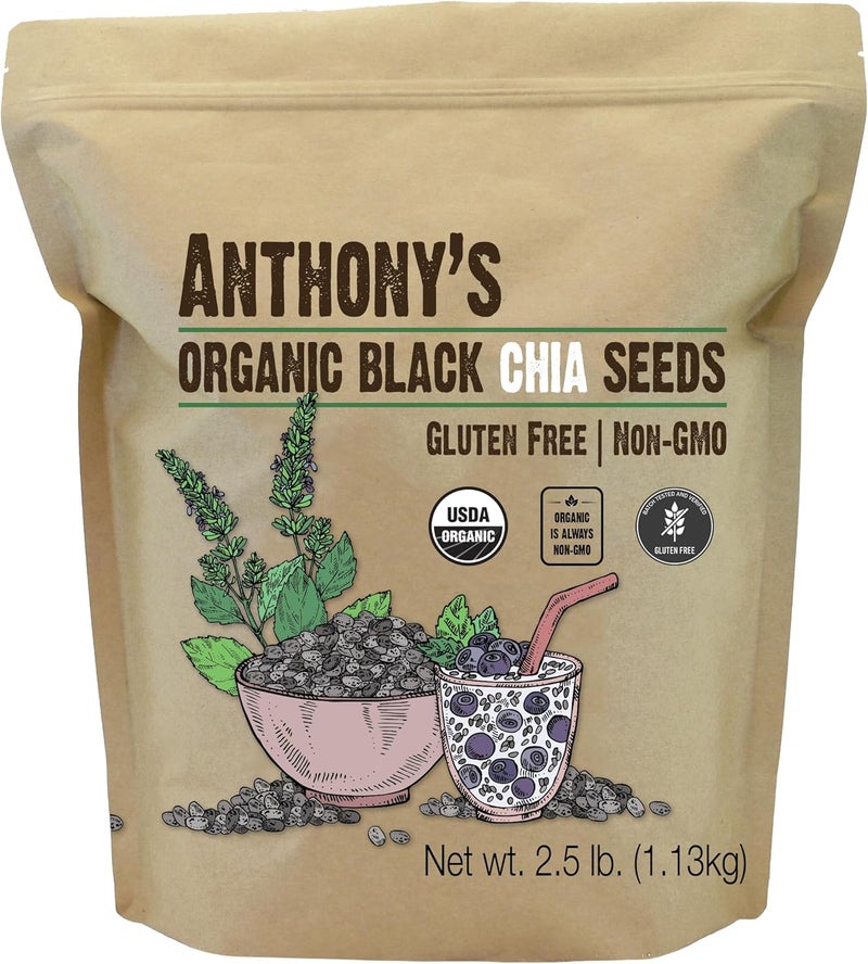 Anthony's Organic Chia Seeds, 2.5 lb, Gluten Free, Vegan, Keto Friendly - Image 1