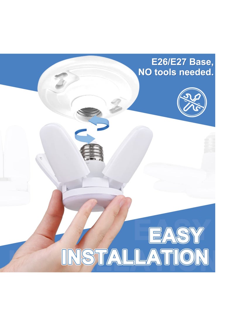 SYOSI LED Light Bulb, 2 Pack Daylight LED Garage Light, Mini LED Garage Light, Deformable E26 Base Garage LED Light, for Basement, Workbench, Porch - Image 5