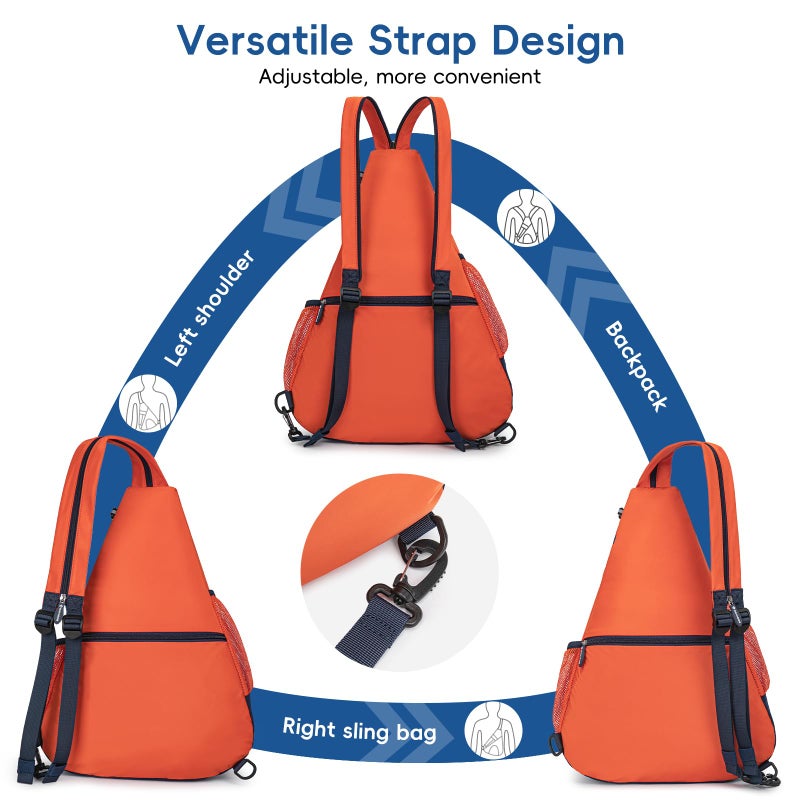 KAVIGOR 2025 Pickleball Sling Bag, Convertible Ultra-Light Backpack with Skin-Soft Fabric & Wet/Dry Pocket, Fits 4 Paddles + Gear - Image 4