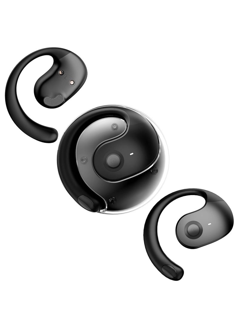 lekikpo Out of Ear Open Ear Headphones Outside The Ear Wireless Ear Hanging Bluetooth Headset Over The Ear Open Ear Buds Earbuds Outside The Ear Headphones Bone Air Conduction Earbuds Black  - Image 1