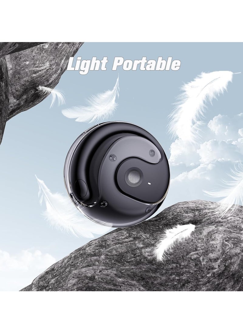 lekikpo Out of Ear Open Ear Headphones Outside The Ear Wireless Ear Hanging Bluetooth Headset Over The Ear Open Ear Buds Earbuds Outside The Ear Headphones Bone Air Conduction Earbuds Black  - Image 5