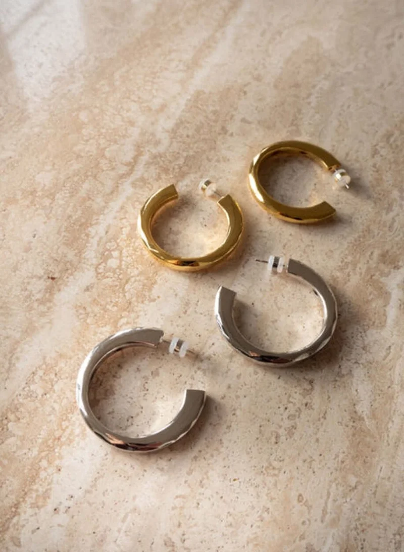 LUV AJ Architectural Statement Hoops-Silver