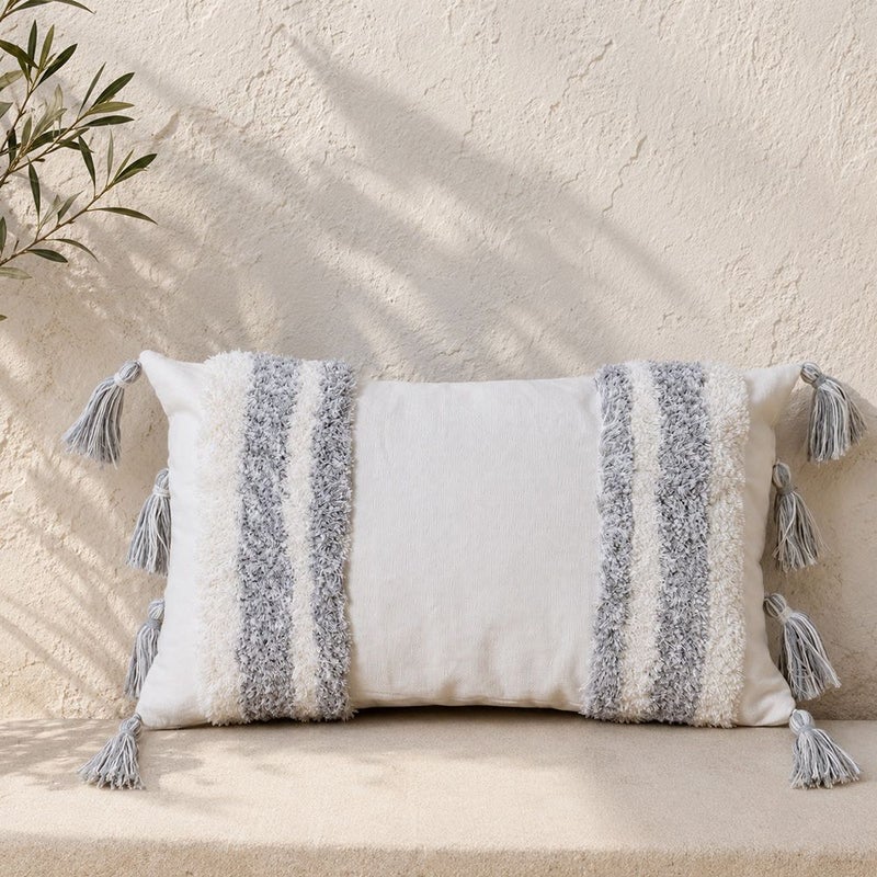 DANUBE HOME Woven Cushion 30X50Cm - Bohemia Layla, Multicolour, Bohemian Rectangular Cushion, Polyester-Cotton Blend, For Balcony Seating And Garden Benches - Image 1
