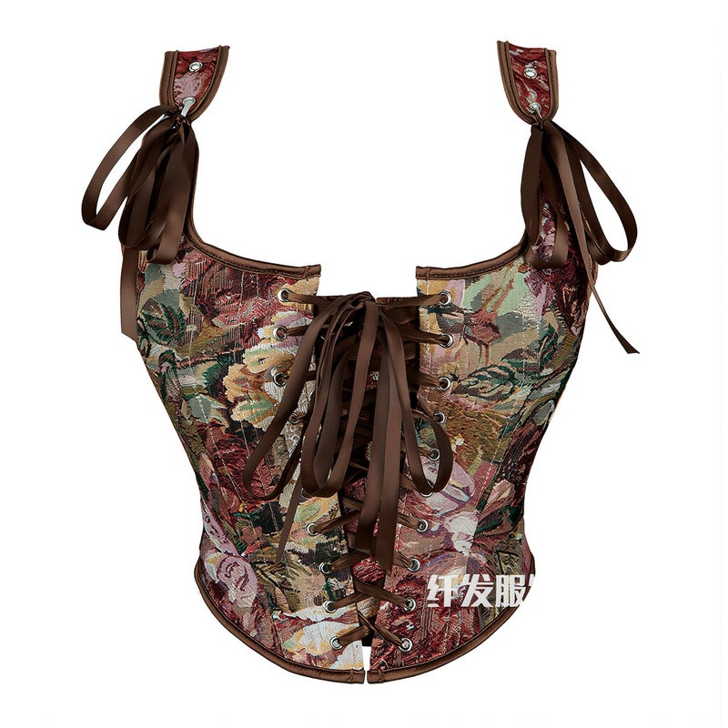 Corset Top Renaissance Floral Bustier for Party Dating Cosplay 3XL - Image 5