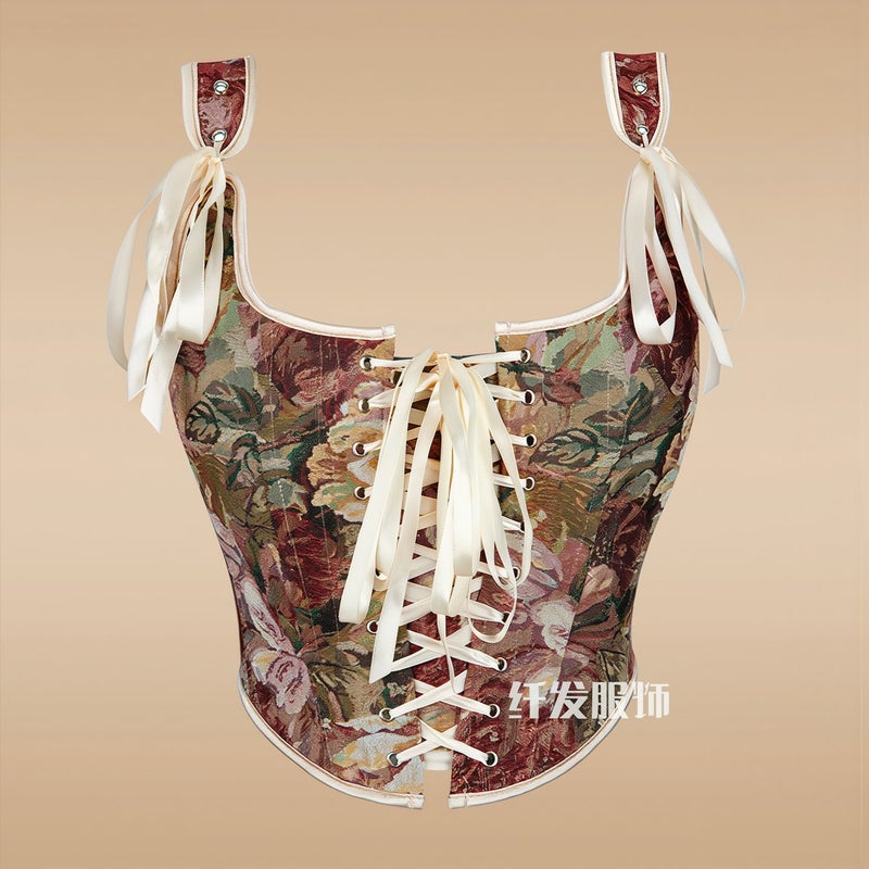 Corset Top Renaissance Floral Bustier for Party Dating Cosplay 3XL - Image 4