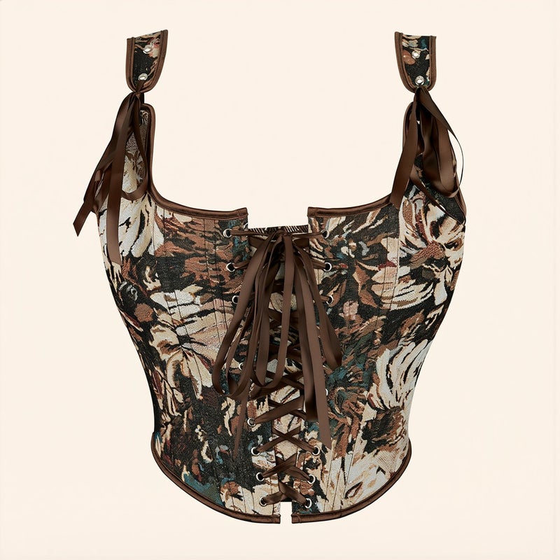 Corset Top Renaissance Floral Bustier for Party Dating Cosplay 3XL - Image 2