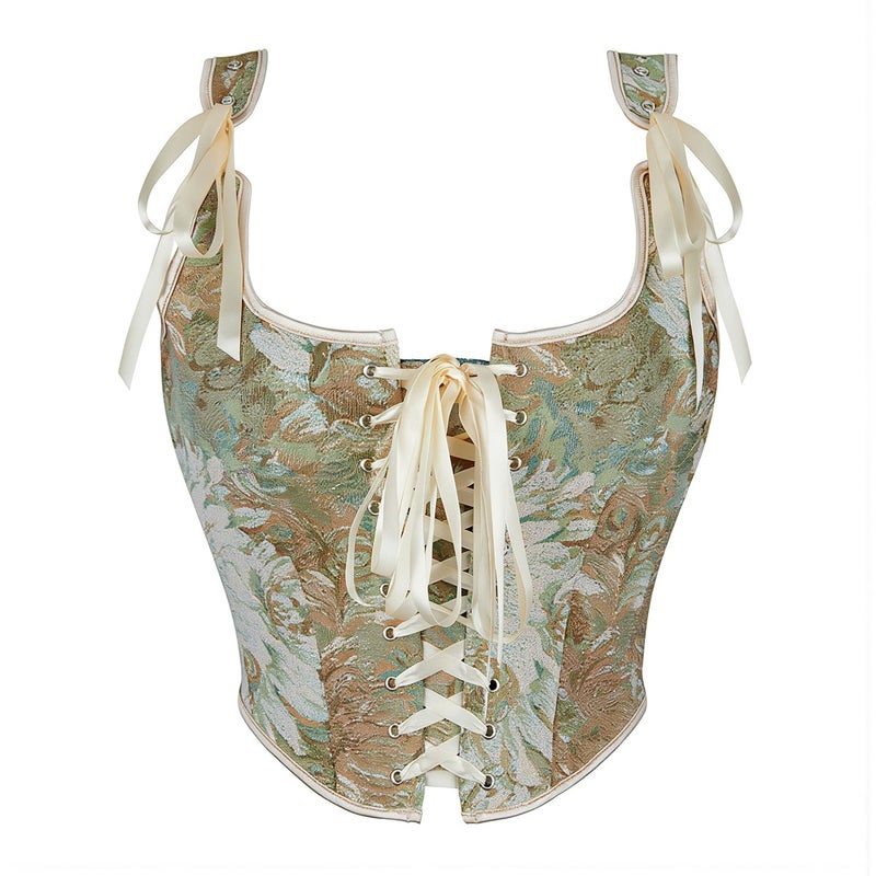 Corset Top Renaissance Floral Bustier for Party Dating Cosplay 3XL - Image 1
