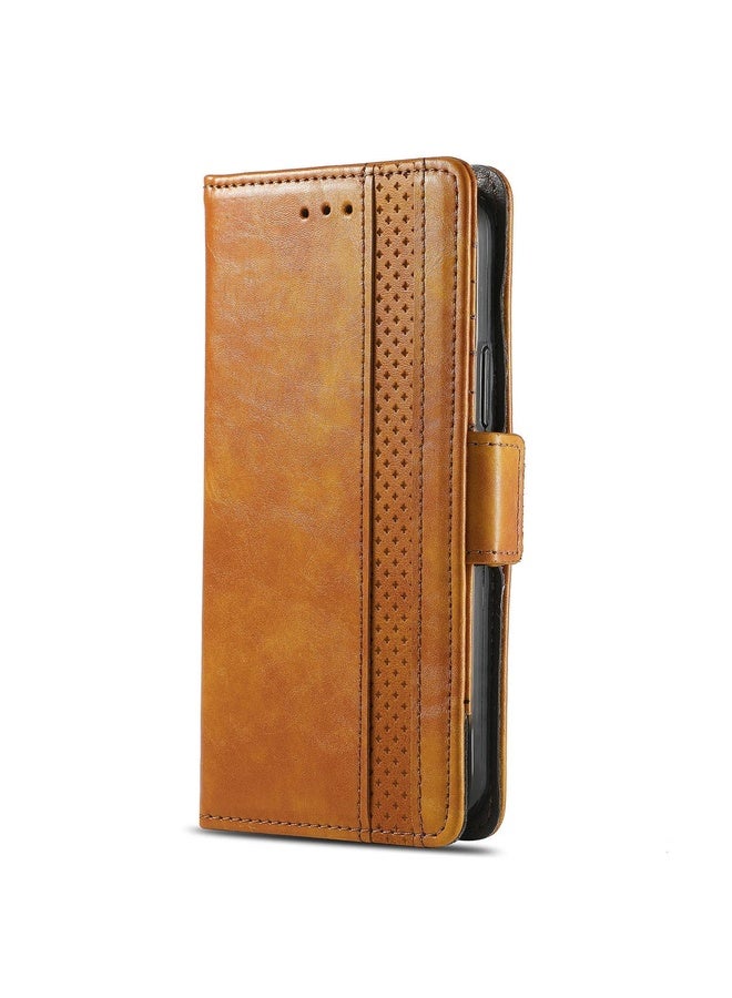HuHa For Sony Xperia Ace II CaseNeo Business Splicing Dual Magnetic Buckle Horizontal Flip PU Leather Case with Holder & Card Slots & Wallet(Yellow)  - Image 2