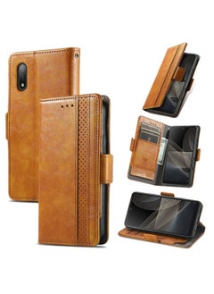 Case Cover For For Sony Xperia Ace II CaseNeo Business Splicing Dual Magnetic Buckle Horizontal Flip PU Leather Case with Holder & Card Slots & Wallet(Yellow)