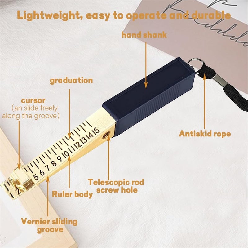 Luckam Door Gap Measuring Tool, 1-15mm Fire Door Gap Gauge Checker Tool, Metal Door Undercut Measure Tool, Suitable for House Engineering Inspection Flatness Measuring Tool Ruler - Image 3