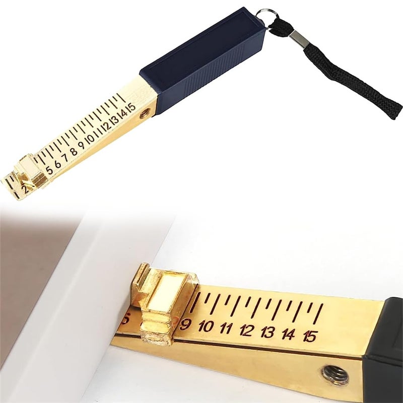 Luckam Door Gap Measuring Tool, 1-15mm Fire Door Gap Gauge Checker Tool, Metal Door Undercut Measure Tool, Suitable for House Engineering Inspection Flatness Measuring Tool Ruler - Image 1