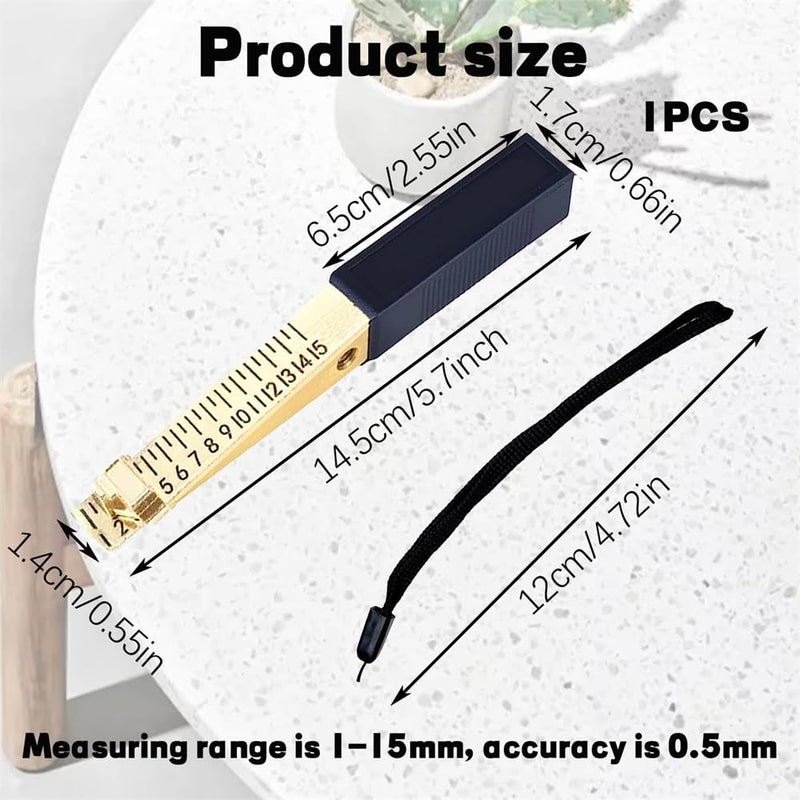 Luckam Door Gap Measuring Tool, 1-15mm Fire Door Gap Gauge Checker Tool, Metal Door Undercut Measure Tool, Suitable for House Engineering Inspection Flatness Measuring Tool Ruler - Image 2