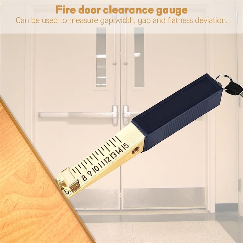 Luckam Door Gap Measuring Tool, 1-15mm Fire Door Gap Gauge Checker Tool, Metal Door Undercut Measure Tool, Suitable for House Engineering Inspection Flatness Measuring Tool Ruler - Image 4