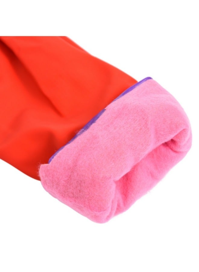 Long Fleece Latex Cleaning Gloves Home Warm Waterproof Gloves 52 Cm - Image 2