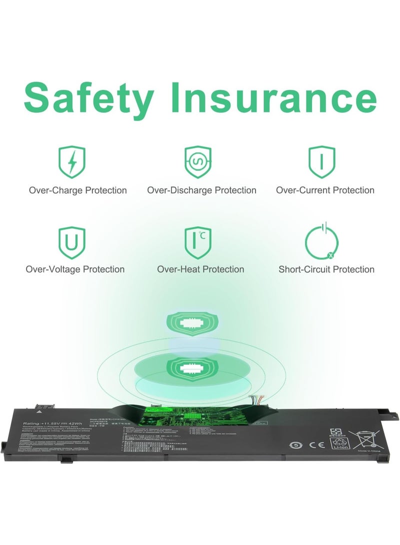 Terabyte C31N1843 Laptop Battery Compatible with Asus VivoBook S14 S432 S432F S432FA S432FL Vivobook S15 S532FA S532FL X432FA X432FL X432FLC X532FA X532FL X532FLC S432Fmeet SA-EB008T S532FA-DH55 Series - Image 2