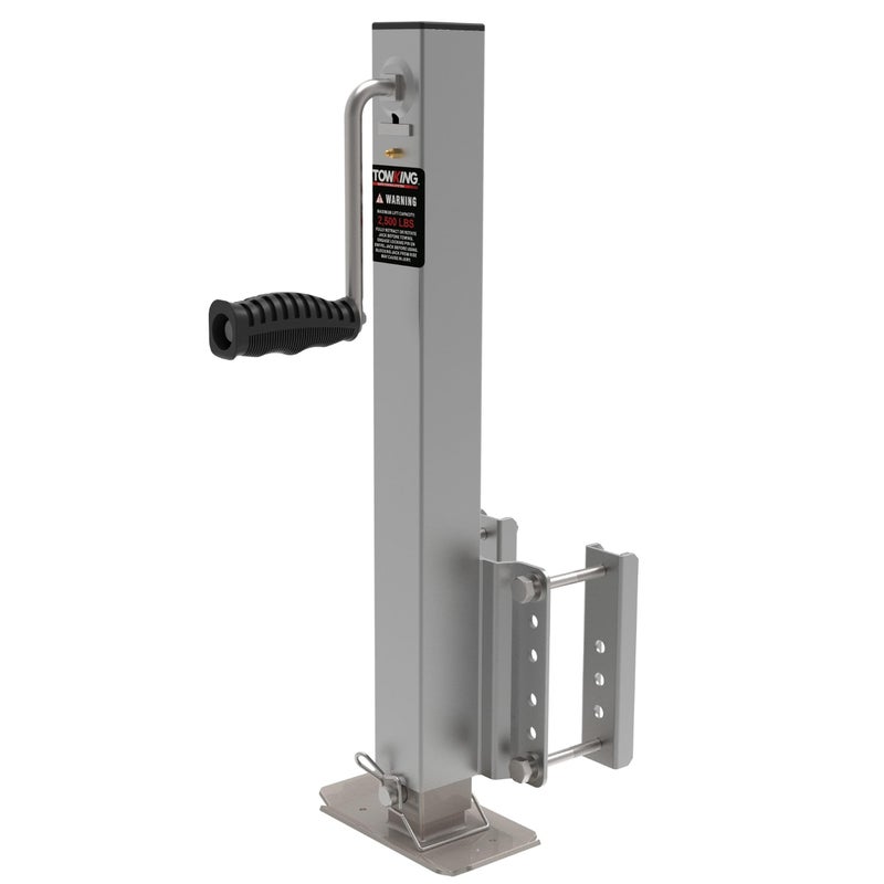 TOWKING 2500 Lbs Heavy Duty Trailer Jack Fixed Mount Jack wDrop Leg Silver