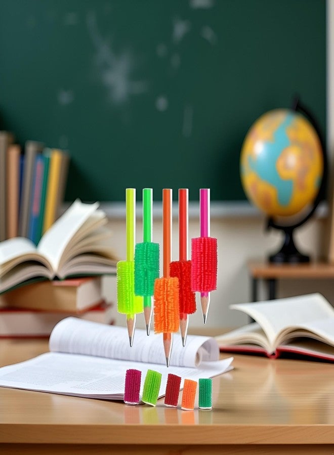 Zhuluck 10Pcs Multicolor Pencil Grip Trainer for Preschool for Kindergarten Squishy Pencil Grip for Adults Handwriting Gripper,Easy Installation,Education Office - Image 4