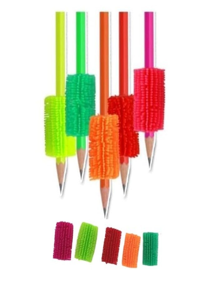 Zhuluck 10Pcs Multicolor Pencil Grip Trainer for Preschool for Kindergarten Squishy Pencil Grip for Adults Handwriting Gripper,Easy Installation,Education Office - Image 1