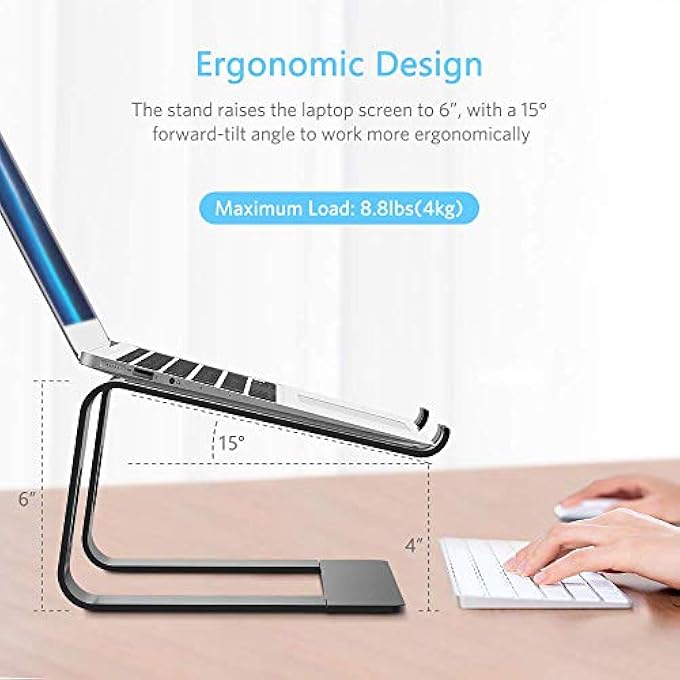 rayihni GO-GO ERGONOMIC ALUMINUM LAPTOP STAND, COMPATIBLE WITH MACBOOK AIR PRO, DELL XPS, HP, LENOVO MORE 10-15.6Â€ LAPTOPS - Image 2