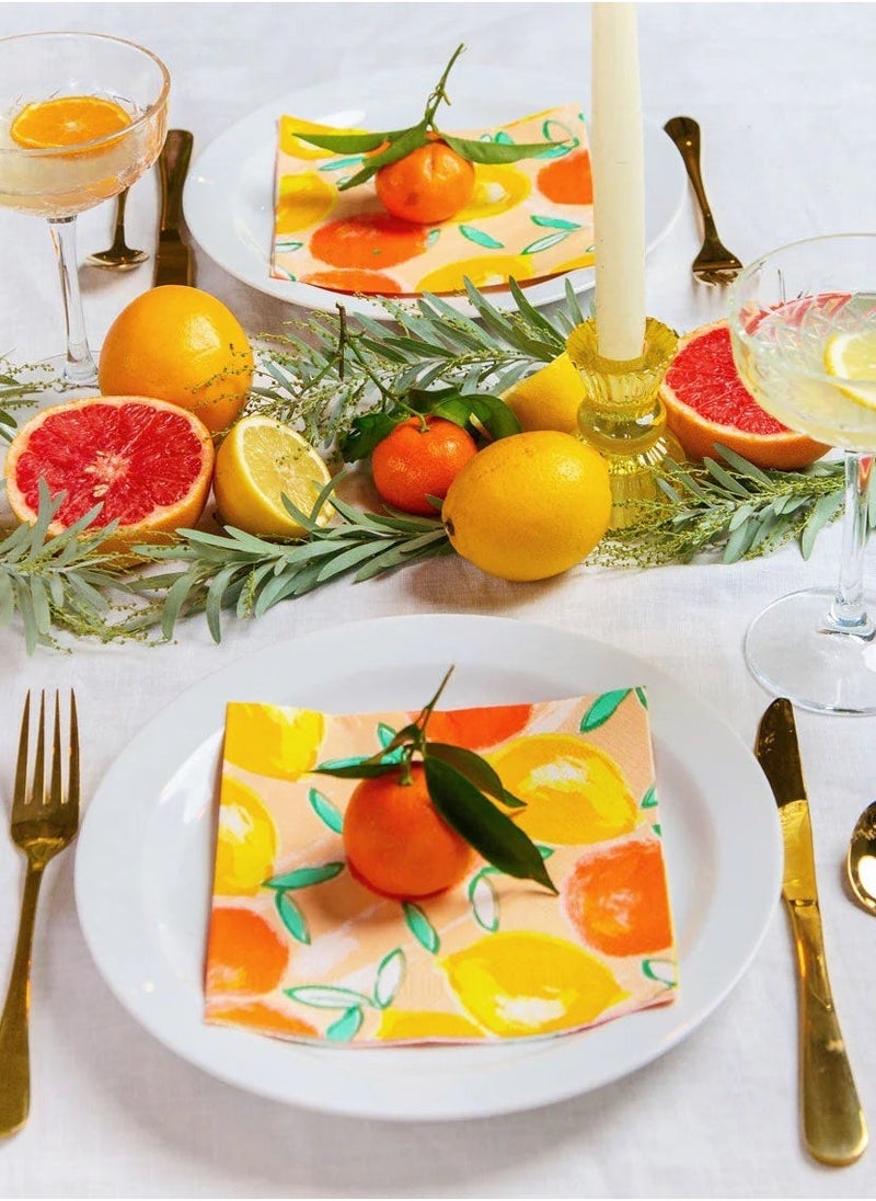 Talking Tables - Citrus Fruit Recyclable Paper Napkins - 20 pack - Image 1