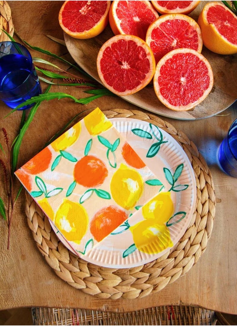 Talking Tables - Citrus Fruit Recyclable Paper Napkins - 20 pack - Image 1